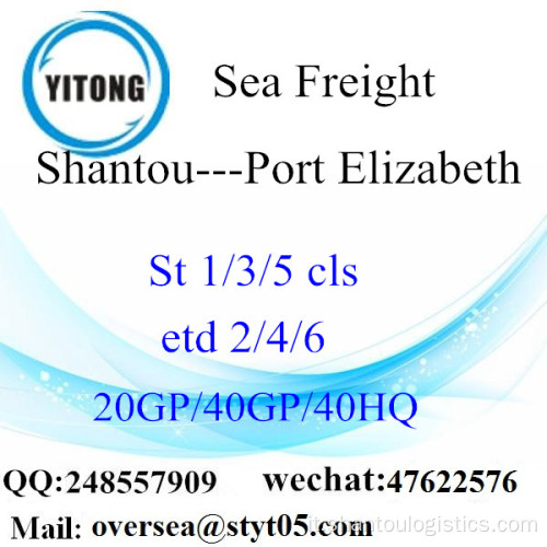 Spedizioni di Shantou porto mare a Port Elizabeth